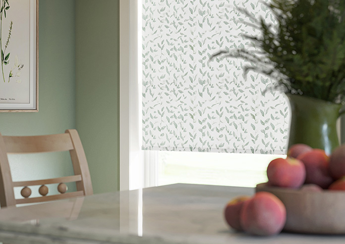 Watercolour Leaves, Light Green - Twist&Fit Roller Blind - Image 5